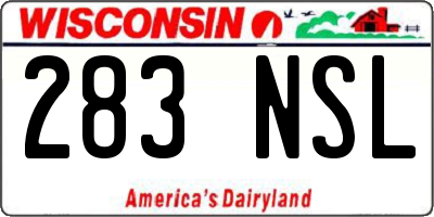 WI license plate 283NSL