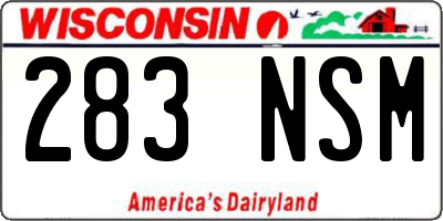 WI license plate 283NSM