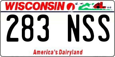 WI license plate 283NSS