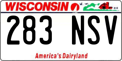 WI license plate 283NSV