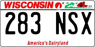 WI license plate 283NSX