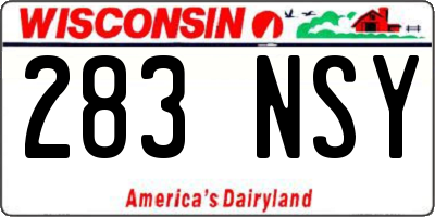 WI license plate 283NSY