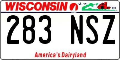 WI license plate 283NSZ