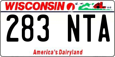 WI license plate 283NTA