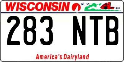 WI license plate 283NTB