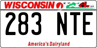 WI license plate 283NTE