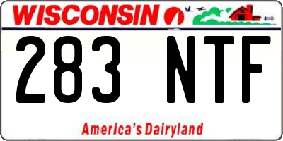 WI license plate 283NTF