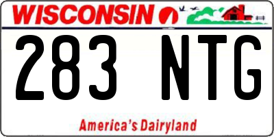 WI license plate 283NTG