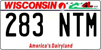 WI license plate 283NTM