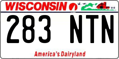 WI license plate 283NTN