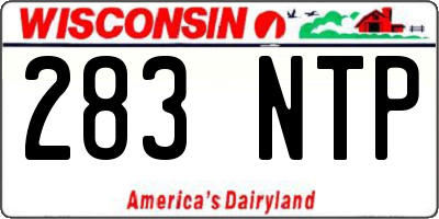 WI license plate 283NTP