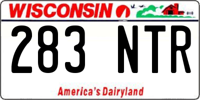 WI license plate 283NTR