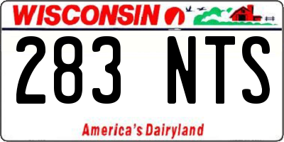 WI license plate 283NTS