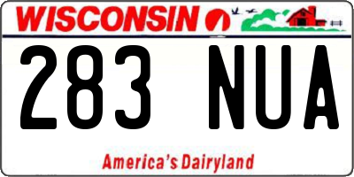 WI license plate 283NUA