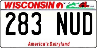 WI license plate 283NUD