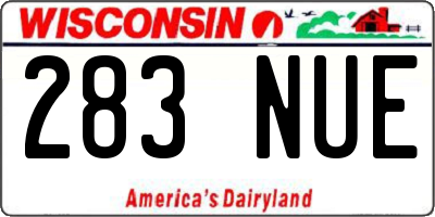 WI license plate 283NUE