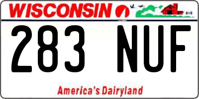 WI license plate 283NUF