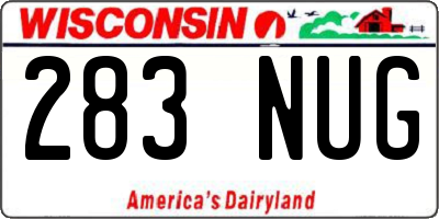 WI license plate 283NUG