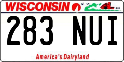 WI license plate 283NUI