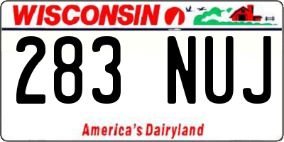 WI license plate 283NUJ