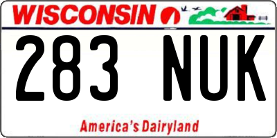 WI license plate 283NUK