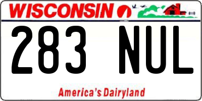 WI license plate 283NUL