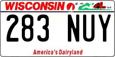 WI license plate 283NUY