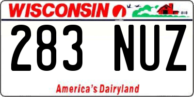 WI license plate 283NUZ