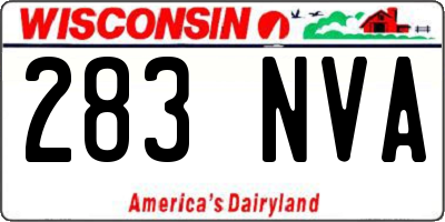 WI license plate 283NVA