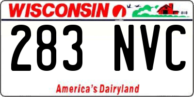 WI license plate 283NVC