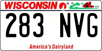 WI license plate 283NVG