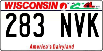 WI license plate 283NVK