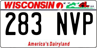 WI license plate 283NVP