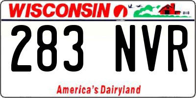 WI license plate 283NVR