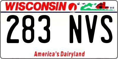 WI license plate 283NVS