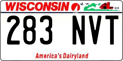 WI license plate 283NVT