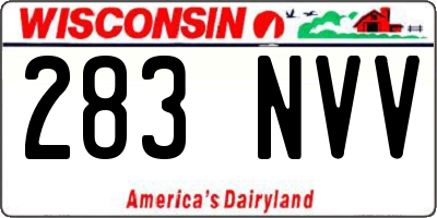 WI license plate 283NVV