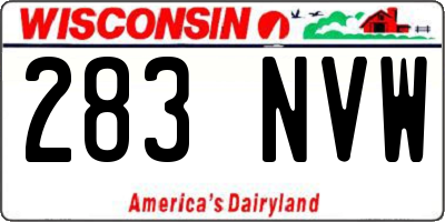 WI license plate 283NVW