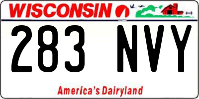 WI license plate 283NVY