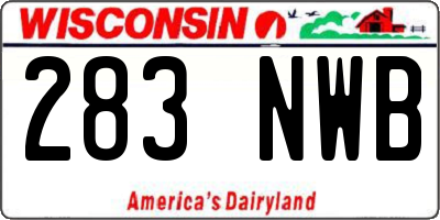 WI license plate 283NWB