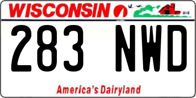 WI license plate 283NWD