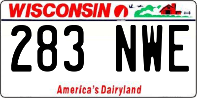 WI license plate 283NWE
