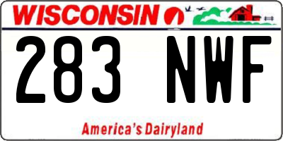 WI license plate 283NWF