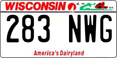 WI license plate 283NWG