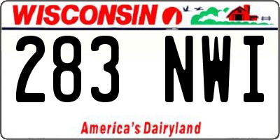WI license plate 283NWI