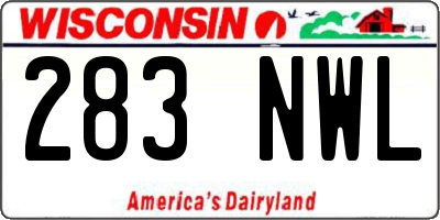 WI license plate 283NWL