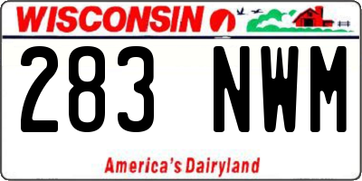 WI license plate 283NWM