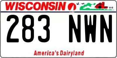 WI license plate 283NWN