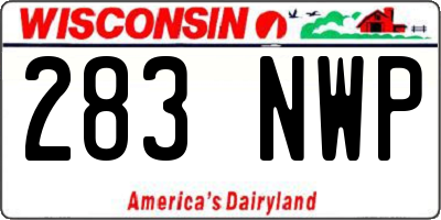 WI license plate 283NWP