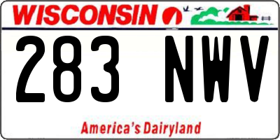 WI license plate 283NWV